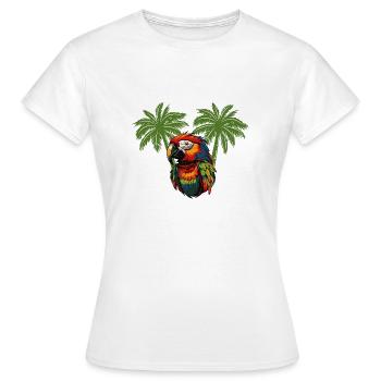 papagei paradise palmen - Frauen T-Shirt - Weiß - Vorne - AI Model Female 172 dark (172cm)