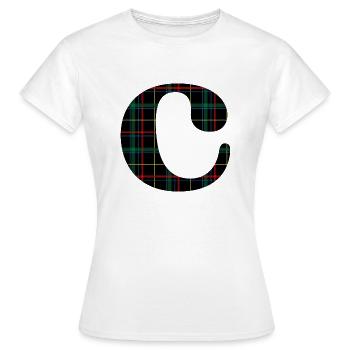 Monogram c scottish tartan - Women's T-Shirt - white - Front - AI Model Female 172 dark (172cm)