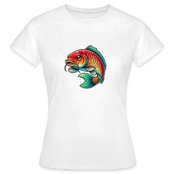 Poisson Carpe - T-shirt Femme - blanc - Devant - AI Model Female 172 dark (172cm)