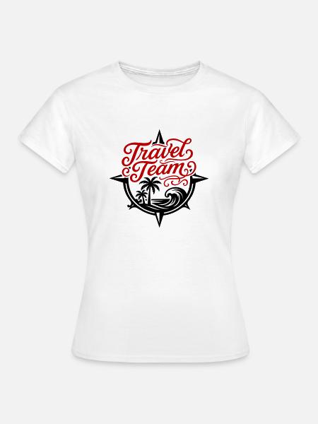 Travel Team Kompass - Frauen T-Shirt - Weiß