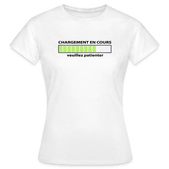 Laden läuft, Lade - Frauen T-Shirt - Weiß - Vorne - AI Model Female 172 dark (172cm)