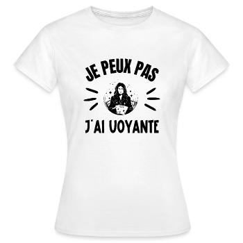 je peux pas j'ai voyante - T-shirt Femme - blanc - Devant - AI Model Female 172 dark (172cm)