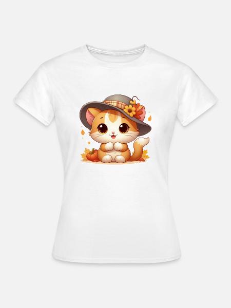 Herbst Kat3 - Frauen T-Shirt - Weiß