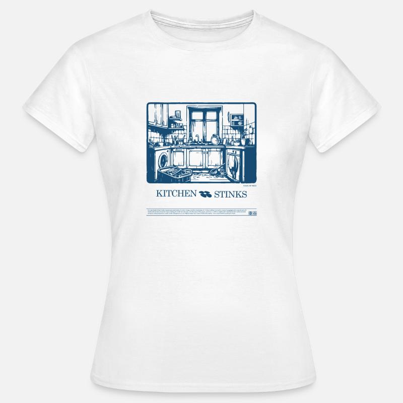 Kitchen Stinks Illustration - Women's T-Shirt - white