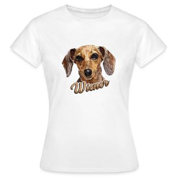 Teckel « Viennois » Teckel - T-shirt Femme - blanc - Devant - AI Model Female 172 dark (172cm)