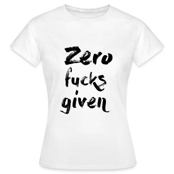 Zero Fucks Given - T-shirt Femme - blanc - Devant - AI Model Female 172 dark (172cm)