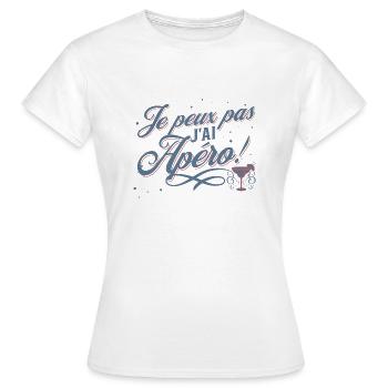 Je peux pas j'ai apéro - T-shirt Femme - blanc - Devant - AI Model Female 172 dark (172cm)