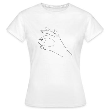 Hand holds heart - Women's T-Shirt - white - Front - AI Model Female 172 dark (172cm)