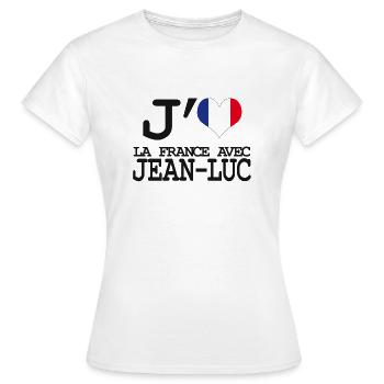 Ich liebe Frankreich mit Jean Luc - Frauen T-Shirt - Weiß - Vorne - AI Model Female 172 dark (172cm)