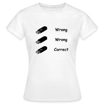 USB Stick Nerd Geek Computer Computer Science Gift - Women's T-Shirt - white - Front - AI Model Female 172 dark (172cm)