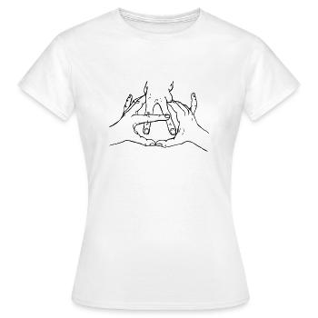 mains d’anarchie - T-shirt Femme - blanc - Devant - AI Model Female 172 dark (172cm)