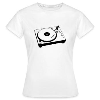Vinyl Plattenspieler / Turntable - Frauen T-Shirt - Weiß - Vorne - AI Model Female 172 dark (172cm)