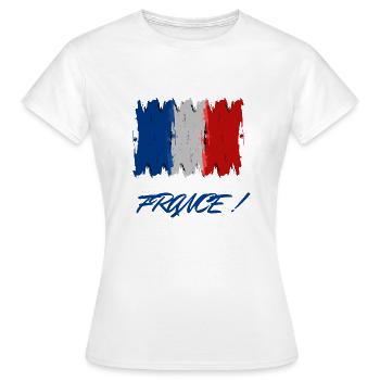 FRANCE - T-shirt Femme - blanc - Devant - AI Model Female 172 dark (172cm)