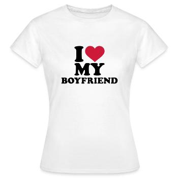 I love my boyfriend - T-shirt Femme - blanc - Devant - AI Model Female 172 dark (172cm)