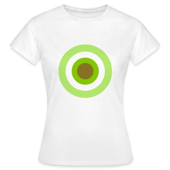 70er Jahre kreise, ringe, vintage shirtfetzer Dart - Frauen T-Shirt - Weiß - Vorne - AI Model Female 172 dark (172cm)