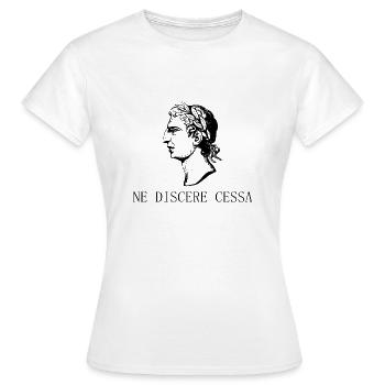 hoere nicht auf zu lernen latein - Frauen T-Shirt - Weiß - Vorne - AI Model Female 172 dark (172cm)