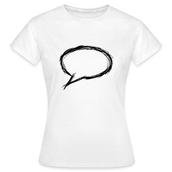 Bulles de parole, bulle de pensée, main dessinée - T-shirt Femme - blanc - Devant - AI Model Female 172 dark (172cm)