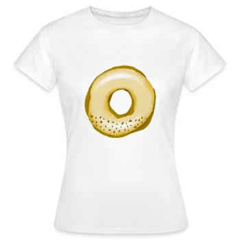 Donut mit hellem Zuckerguss und Schokostreuseln - Frauen T-Shirt - Weiß - Vorne - AI Model Female 172 dark (172cm)