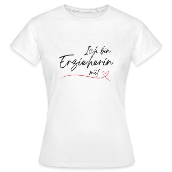 Erzieherin mit Herz - Frauen T-Shirt - Weiß - Vorne - AI Model Female 172 dark (172cm)