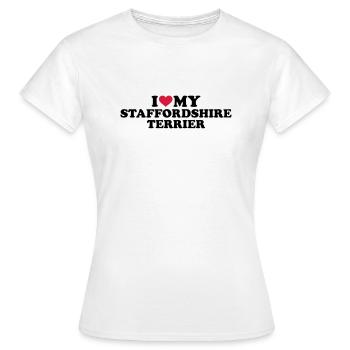 Staffordshire Terrier - Frauen T-Shirt - Weiß - Vorne - AI Model Female 172 dark (172cm)