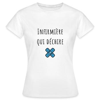 infirmière qui déchire - T-shirt Femme - blanc - Devant - AI Model Female 172 dark (172cm)