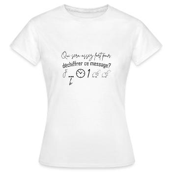 Annonce grossesse humoristique femme enceinte mère - T-shirt Femme - blanc - Devant - AI Model Female 172 dark (172cm)