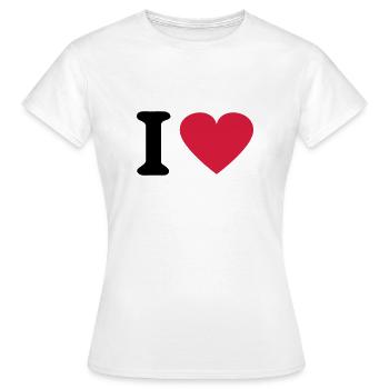 I cœur - T-shirt Femme - blanc - Devant - AI Model Female 172 dark (172cm)
