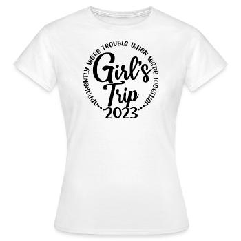 Girl's Trip 2023 Funny Girls Trip Weekend Vacation - Women's T-Shirt - white - Front - AI Model Female 172 dark (172cm)