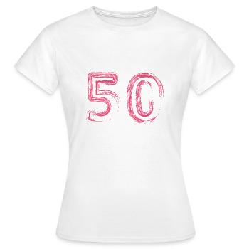 50. Geburtstag Jahre Geschenk Birthday Ehrentag - Frauen T-Shirt - Weiß - Vorne - AI Model Female 172 dark (172cm)