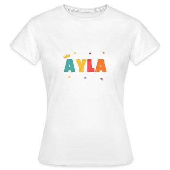 Ayla ! Personnalisable - T-shirt Femme - blanc - Devant - AI Model Female 172 dark (172cm)