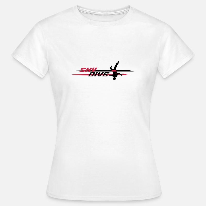 Skydive Logo Head Down - deux couleurs - T-shirt Femme - blanc