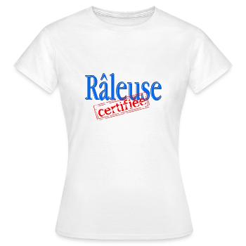 Râleuse certifiée - T-shirt Femme - blanc - Devant - AI Model Female 172 dark (172cm)