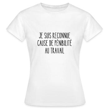 pénibilité au travail - T-shirt Femme - blanc - Devant - AI Model Female 172 dark (172cm)