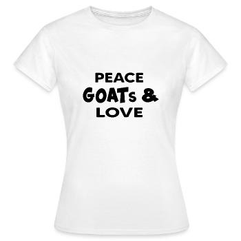 chèvre chèvre biologique « chèvres de paix et amour » - T-shirt Femme - blanc - Devant - AI Model Female 172 dark (172cm)