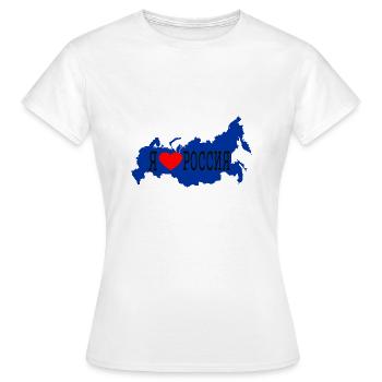 Russia / Russia - Women's T-Shirt - white - Front - AI Model Female 172 dark (172cm)