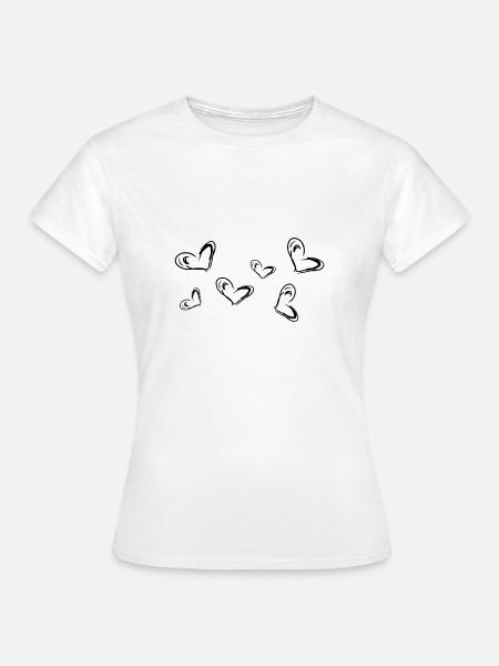 Herzen Herz - Frauen T-Shirt - Weiß