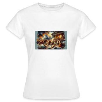 « Symphonie chaotique de couleurs » - T-shirt Femme - blanc - Devant - AI Model Female 172 dark (172cm)