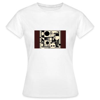 "Entfesselter Suprematismus: Dynamische Formen erforschen - Frauen T-Shirt - Weiß - Vorne - AI Model Female 172 dark (172cm)
