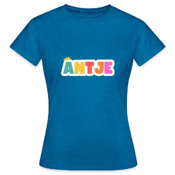 Antje ! Personnalisable - T-shirt Femme - bleu saphir antique chiné - Devant - AI Model Female 172 dark (172cm)