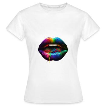 Schöne Lippen - Frauen T-Shirt - Weiß - Vorne - AI Model Female 172 dark (172cm)