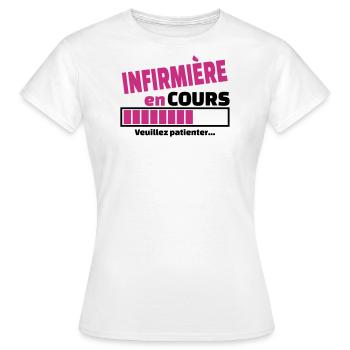 infirmière en cours - T-shirt Femme - blanc - Devant - AI Model Female 172 dark (172cm)