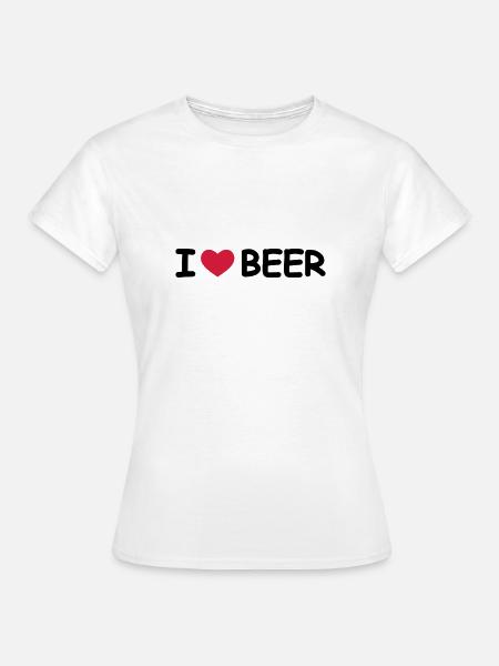 I Love Beer - Frauen T-Shirt - Weiß