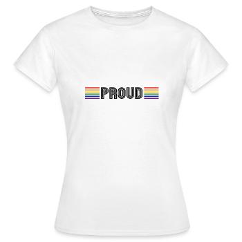Fier LGBT Gay Pride CSD Rainbow - T-shirt Femme - blanc - Devant - AI Model Female 172 dark (172cm)