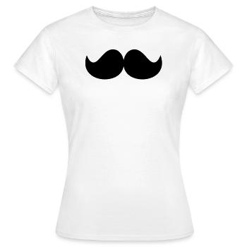 Schnurrbart - Frauen T-Shirt - Weiß - Vorne - AI Model Female 172 dark (172cm)