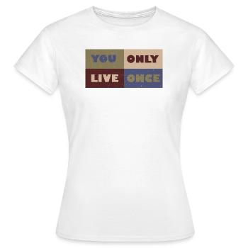 YOLO - Frauen T-Shirt - Weiß - Vorne - AI Model Female 172 dark (172cm)
