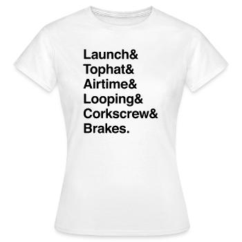 Launch & Tophat | Chemise de montagnes russes - T-shirt Femme - blanc - Devant - AI Model Female 172 dark (172cm)