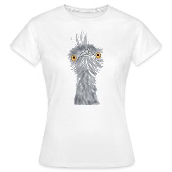 Emu sceptique - T-shirt Femme - blanc - Devant - AI Model Female 172 dark (172cm)