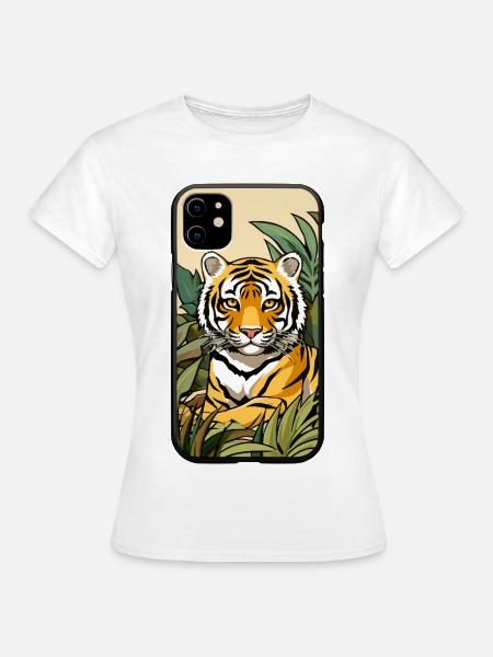 Tiger Dschungel Farbexplosion - Frauen T-Shirt - Weiß
