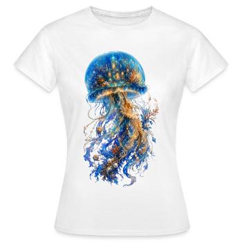 Méduse féérique et palais submergé - T-shirt Femme - blanc - Devant - AI Model Female 172 dark (172cm)