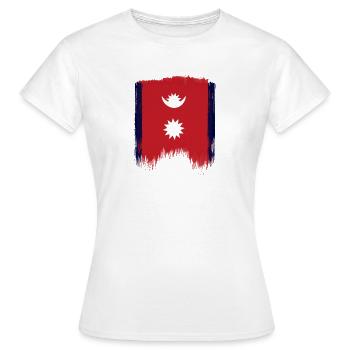 Nepal Flagge - Frauen T-Shirt - Weiß - Vorne - AI Model Female 172 dark (172cm)